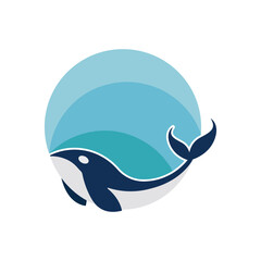 killer whale orca logo vector illustration