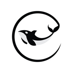 killer whale orca logo vector illustration © acilliaeggi
