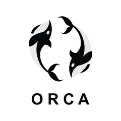killer whale orca logo vector illustration