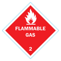 Class 2 flammable gas symbol. Vector illustration. - obrazy, fototapety, plakaty