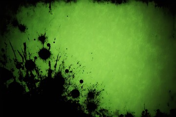 grunge green background texture with black marks and splatters, generative ai composite