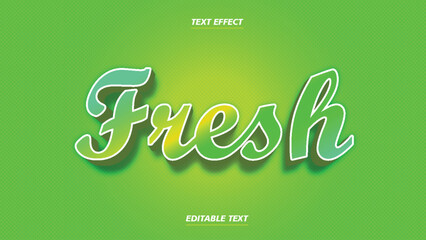 fresh 3d text effect editable green color