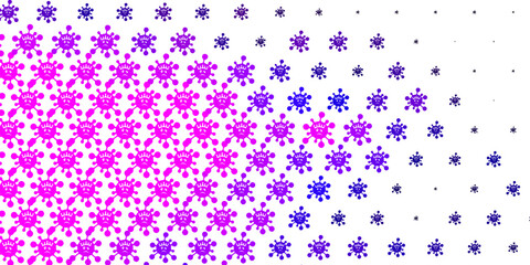 Light Purple vector backdrop with virus symbols.