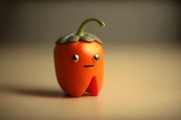 cute Bell Pepper character created using AI Generative Technology