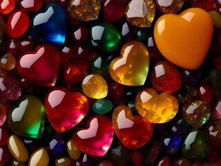 background of colorful hearts