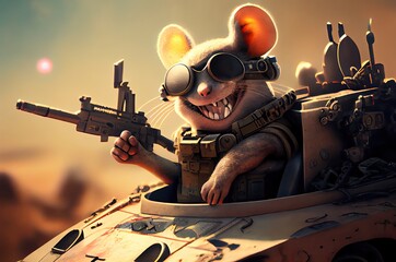Military Mouse Resolute And Standing Up For Freedom Generative AI