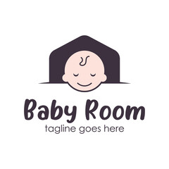 Baby Room Logo Design Template with a baby icon. Perfect for business, company, mobile, app, etc.