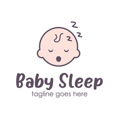 Baby Sleep Logo Design Template with a baby sleep icon. Perfect for business, company, mobile, app, etc.