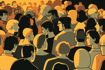 Illustration of a Crowded World: The Abstract Crowds - Generative AI