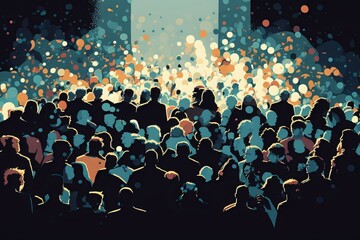 Obraz premium A Crowded Life: An Abstract Look at People Gathering - Generative AI