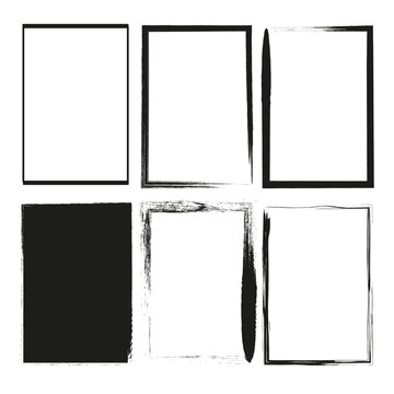 Brush Rectangles. Vector Illustration.