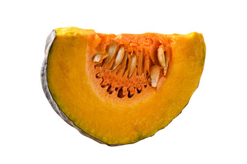 Sliced pumpkin for cooking, organic vegetable food ingredient