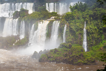 Iguacu falls on Argentina Side from southern Brazil side, South America
