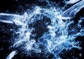 抽象的な水しぶきと黒背景