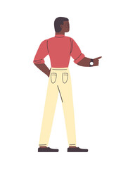 flat black man design