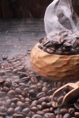 A coffee bean is a seed of the Coffea plant and the source for coffee. It is the pip inside the red...
