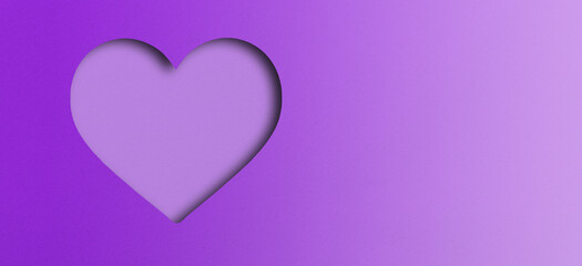 purple paper cut heart shape valentines day festival