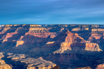 Fototapeta na wymiar Morning light after sunrise in the Grand Canyon National Park in Arizona