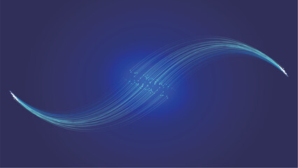 Connecting two bundles of optical fiber, Internet technology communication technology vector background.