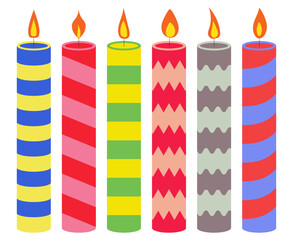 Vector candle illustration set