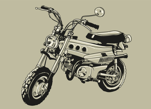 recommend clip art: hand drawn motorcycle classic vector illustration clip art, vintage art collection