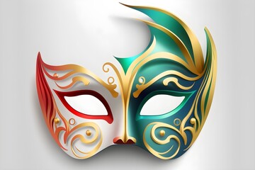 A beautiful and elegant carnival mask icon. Generative AI.