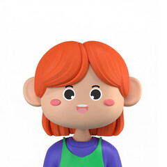 3d cute avatar female corporate woman isolated illustration