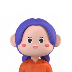 3d cute avatar female corporate woman isolated illustration