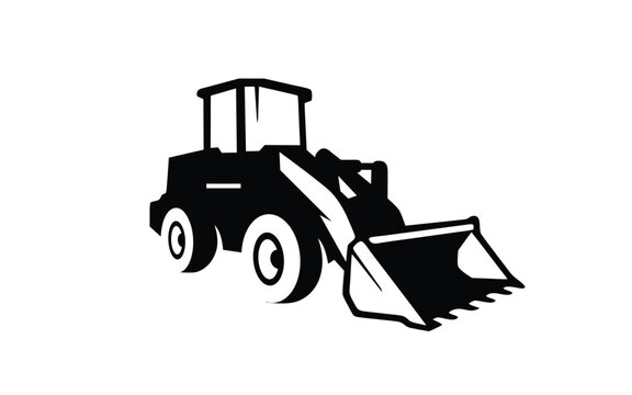 recommend clip art: Excavator loader symbol with silhouette style for logo template, sign and brand.
