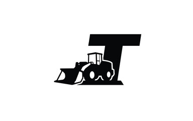 T Logo with loader letter concept for template