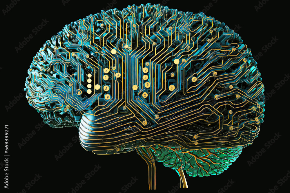 Poster artificial intelligence and data concept . concept of future digital transformation , disruptive inn