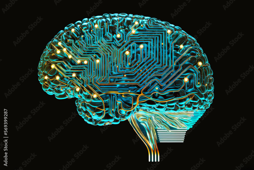 Poster artificial intelligence and data concept . concept of future digital transformation , disruptive inn
