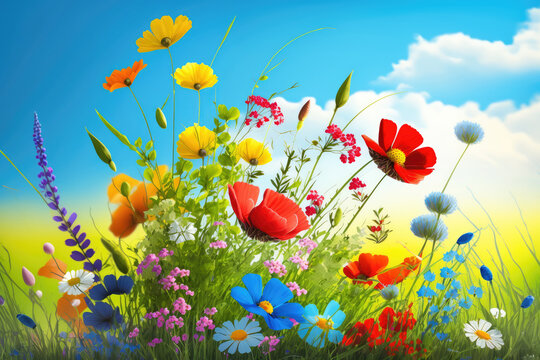 Field of flowers, pretty, lovely, grass, bonito, carpet, freshness, summer,  flowers, HD wallpaper | Peakpx
