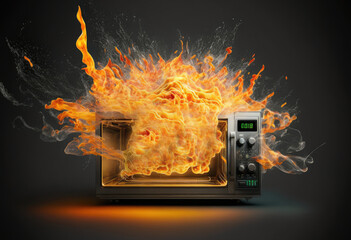 Burning Microwave. Generative AI