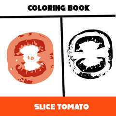 coloring book slice tomato