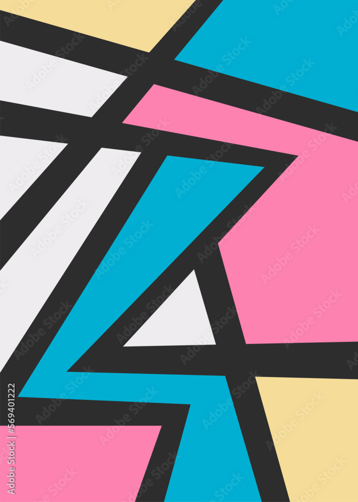 Poster minimalist background with abstract colorful geometric pattern