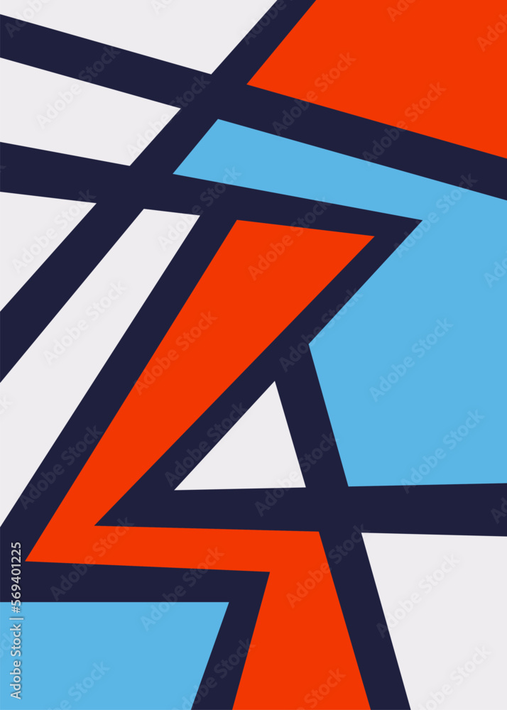 Poster minimalist background with abstract colorful geometric pattern