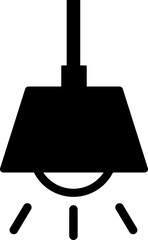 ペンダント照明のシンプルモノクロイラスト