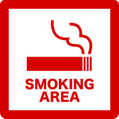 喫煙所のシンプルなモノクロイラスト