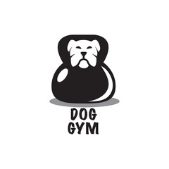 Dog Gym Fitness Logo Illustration.
