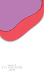 Vertical background 3D abstract background and paper cut shapes.