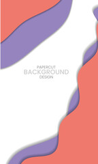Vertical background 3D abstract background and paper cut shapes.