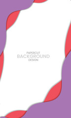 Vertical background 3D abstract background and paper cut shapes.