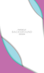 Vertical background 3D abstract background and paper cut shapes.