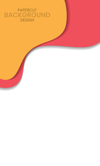 Vertical background 3D abstract background and paper cut shapes.