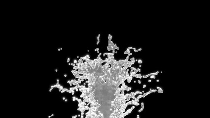 黒い背景に水しぶきの画像。