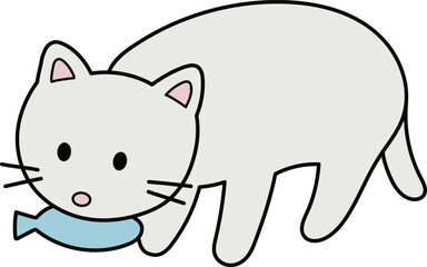 魚を食べるネコ