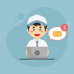 Student Checking Email Inbox