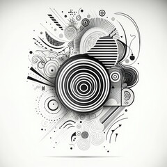 abstract of doodles, white background, art, vector illustration, Made by AI,Artificial intelligence
