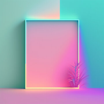 background door structure modern neon pastel colors 